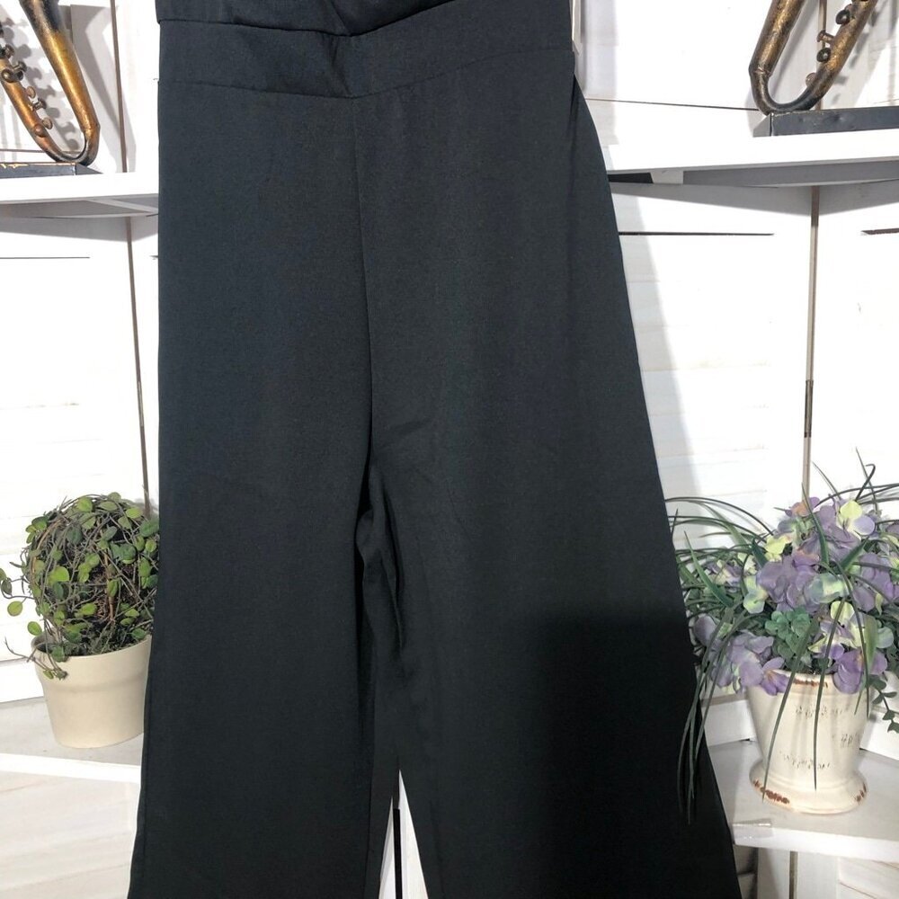 Sincerely Jules Black Jumpsuit Wide Leg Wrap Sleeveless Medium - Picture 12 of 14